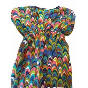 Milly Minis Multicolor Tunic Coverup Dress Size 7 | Boho Beach Summer
